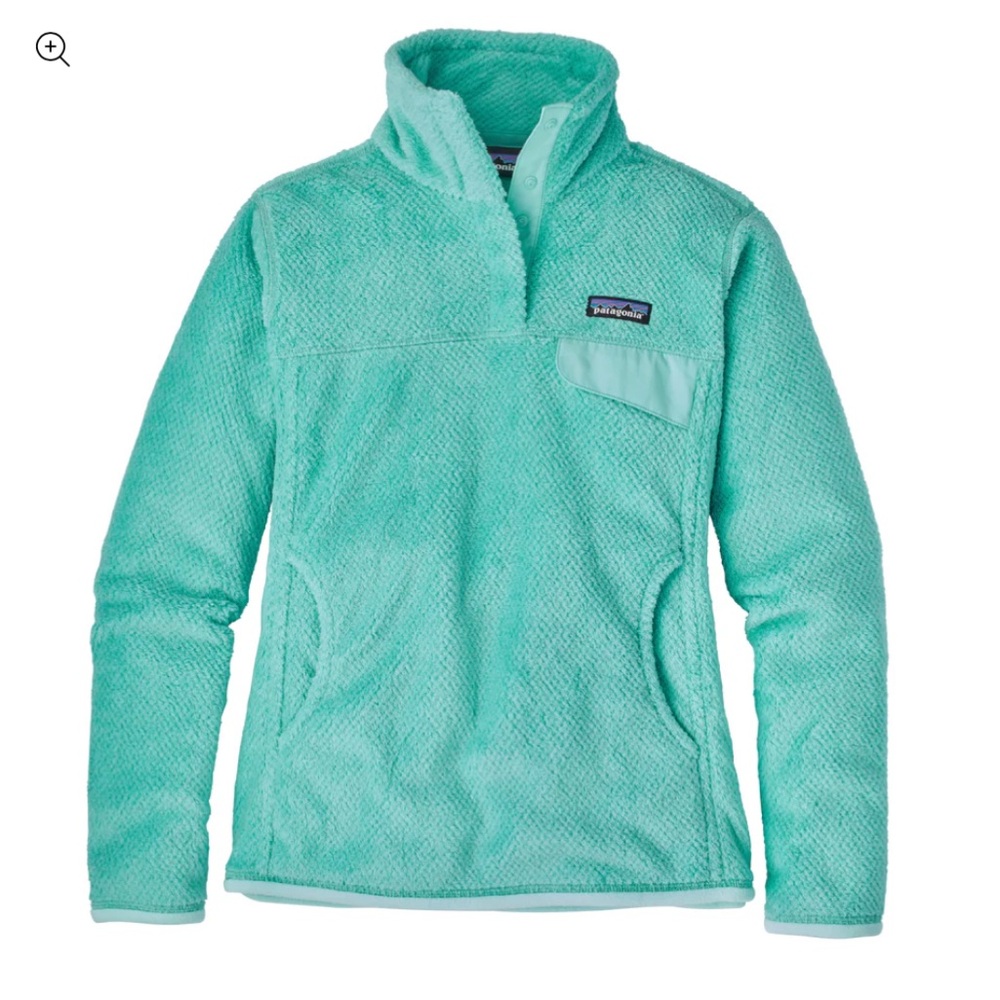 Patagonia Women’s Re-Tool Snap-T Pullover SZ Large Blue Green Teal Fleece